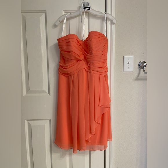 David’s Bridal coral bridesmaid dress size 12 - Picture 1 of 5